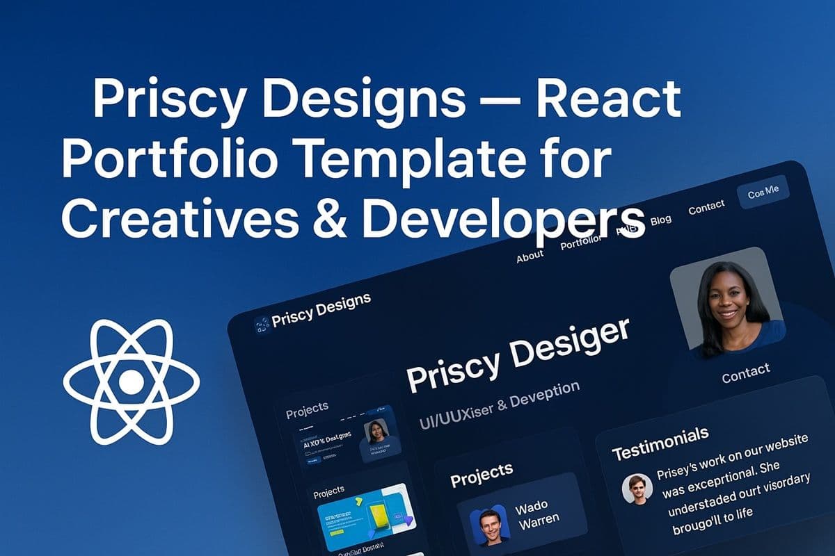 Priscy Designs — Premium React Portfolio Template for Creatives & Developers