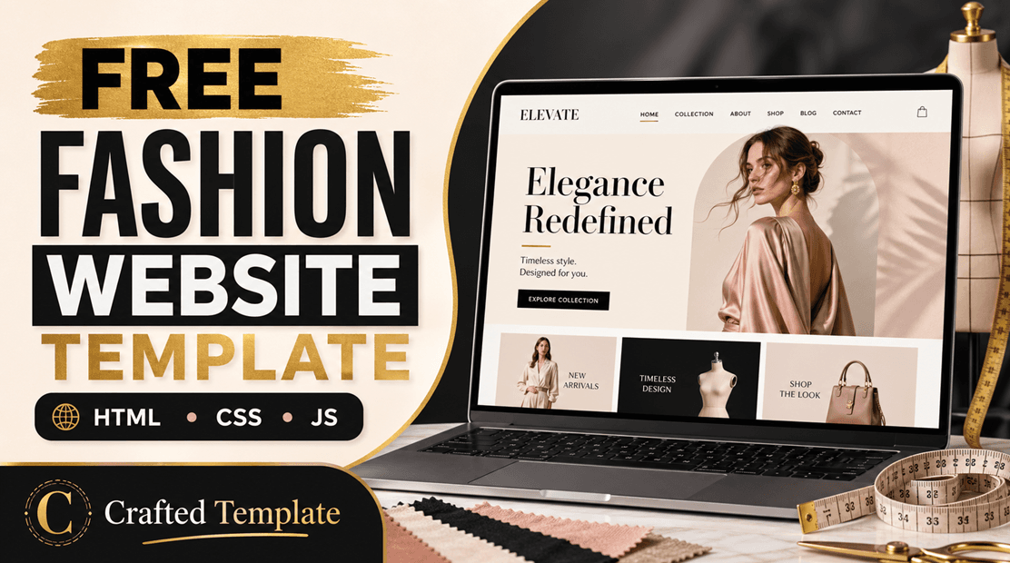 Free Fashion Landing Page | HTML CSS JavaScript Template for Designers & Boutiques